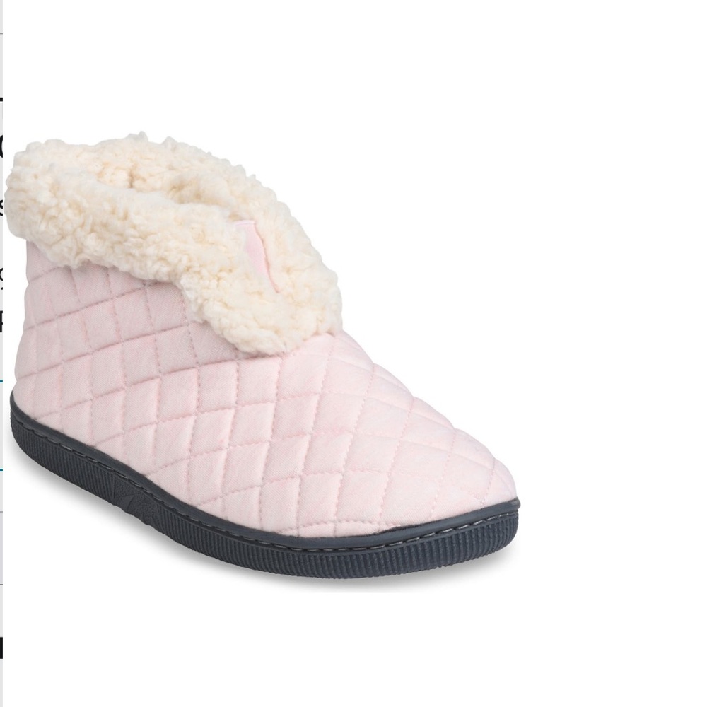 GAAHUU Women Jersey Quilted Slipper Boot - Pink Color- Size Large - New!